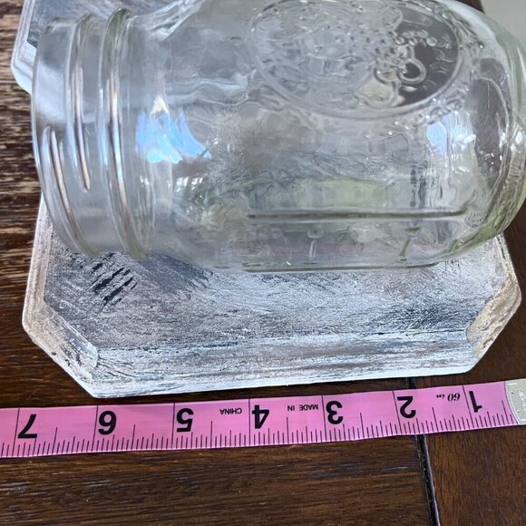 Wall Glass Flower Vases Mason jar Clear Wooden Picture Plaque Decor Cottagecore - Picture 8 of 9